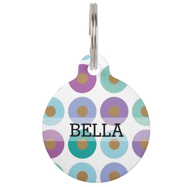 Modern Colourful Abstract Pattern Pet Tag (Front)