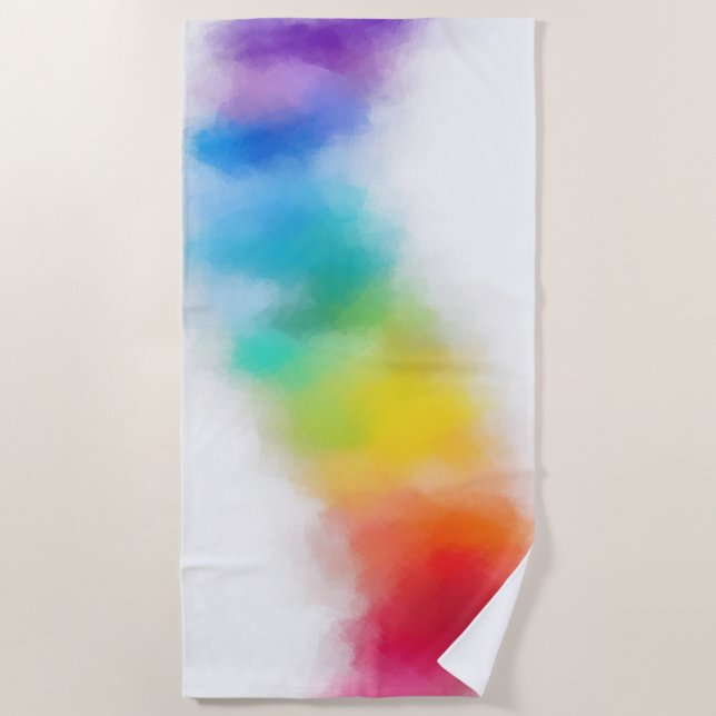 Modern Colourful Abstract Template Rainbow Colours Beach Towel (Front)