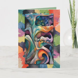 modern colourful abstract with custom text card