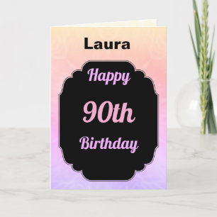 Modern colourful Add name 90th Birthday Card