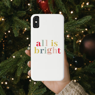 Modern Colourful All Is Bright   Happy Holiday Case-Mate iPhone Case