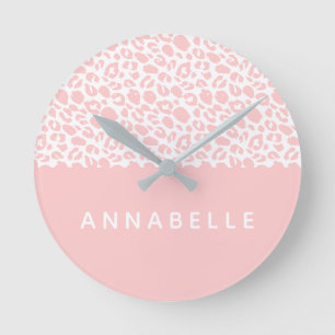 Modern colourful animal print desifn round clock