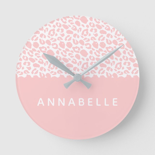 Modern colourful animal print desifn round clock (Front)