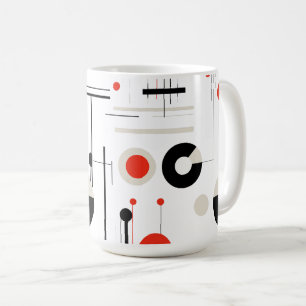 Modern, Colourful Bauhaus geometric shapes on whit Coffee Mug
