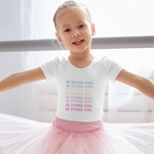 Modern Colourful Be Strong Girl Inspiration Phrase Baby Bodysuit (Creator Uploaded)
