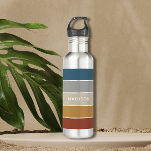 Modern Colourful Beach Colorblock Personalised Nam 710 Ml Water Bottle