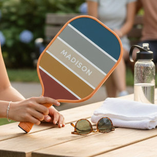 Modern Colourful Beach Colorblock Personalised Nam Pickleball Paddle