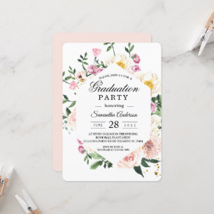 Modern Colourful Beauty Watercolor Flowers Invitation