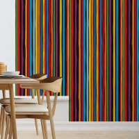 Modern Colourful Black Multicolor stripes
