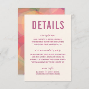 Modern Colourful Bokeh Lights Lavender Wedding Enclosure Card