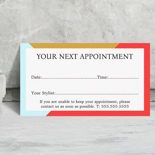 Modern Colourful Bold Beauty Salon Appointment Card (Creator Uploaded)