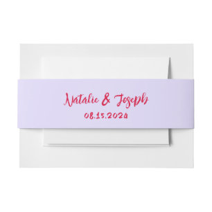 Modern Colourful Bold Bright Retro Unique Wedding  Invitation Belly Band
