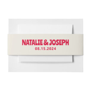 Modern Colourful Bold Bright Retro Unique Wedding Invitation Belly Band