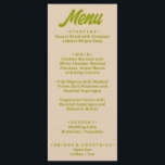 Modern Colourful Bold Funky Fun Unique Wedding  Menu<br><div class="desc">A colourful retro funky modern peach yellow wedding dinner menu. Which features chic template design of boho vintage sweet pink background and green bold typography .Perfect and matching with the whole suite.</div>