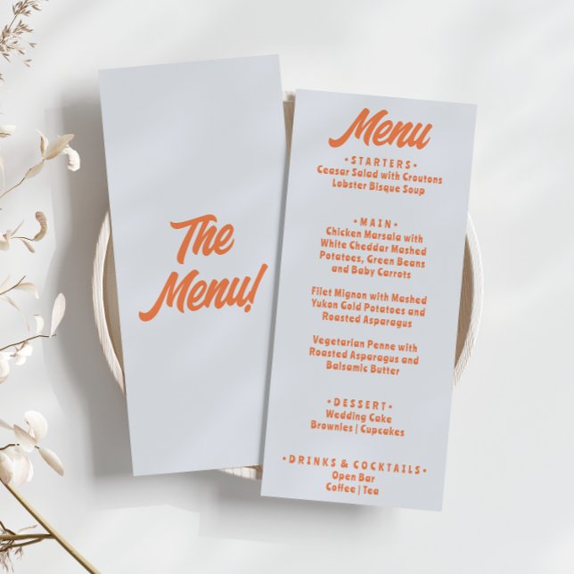 Modern Colourful Bold Funky Retro 70s Wedding  Menu (Creator Uploaded)