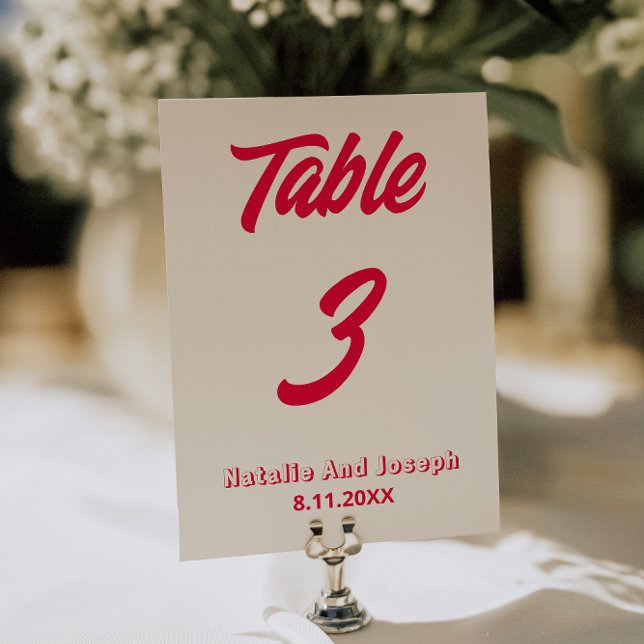 Modern Colourful Bold Funky Wedding Table Number   (Creator Uploaded)