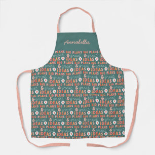Modern colourful bold typography plans and ideas n apron