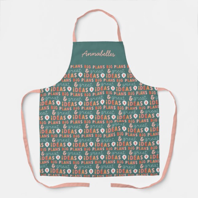 Modern colourful bold typography plans and ideas n apron (Front)