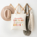Modern colourful bold typography plans and ideas n tote bag<br><div class="desc">Modern colourful bold typography plans and ideas fun tote bag. Ideal Christmas,  Birthday,  New school year,  Business or teacher gift.</div>