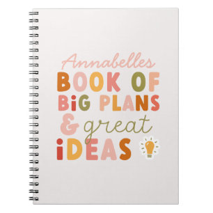 Modern colourful bold typography plans and ideas notebook