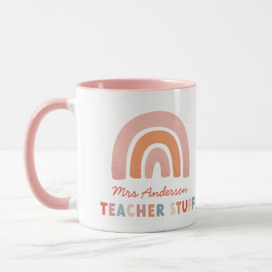 Modern colourful bold typography rainbow teacher mug