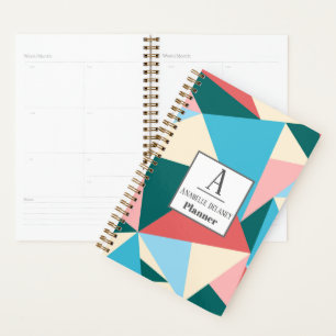 Modern Colourful Bright Geometric Personalised Planner