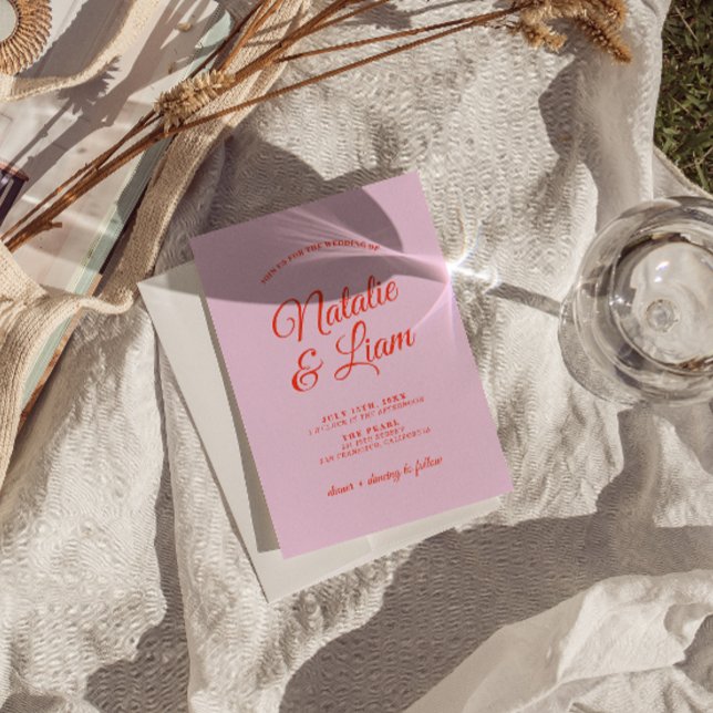 Modern Colourful Bright Retro Funky Unique Wedding Invitation (Creator Uploaded)