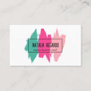 Modern Colourful Brush Strokes Salon Appointment Card