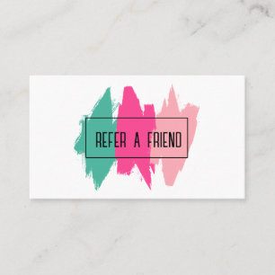 Modern Colourful Brush Strokes Salon Referral Card
