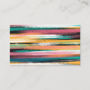 Modern Colourful Brush Strokes Stripes Oil Paint Business Card