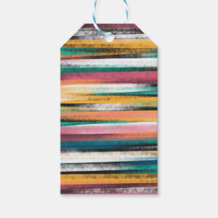 Modern Colourful Brush Strokes Stripes Oil Paint Gift Tags
