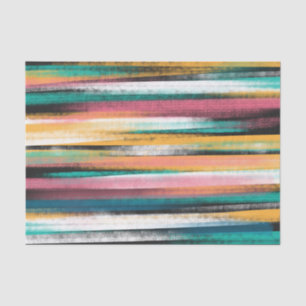 Modern Colourful Brush Strokes Stripes Oil Paint Tissue Paper
