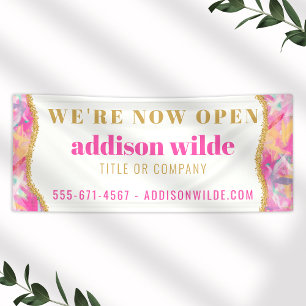 Modern Colourful Brushstrokes Gold Business Banner