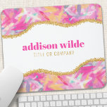 Modern Colourful Brushstrokes Gold Chic Business Mouse Pad<br><div class="desc">Modern Colourful Brushstrokes Gold Chic Business Mouse Pad. This design features colourful rainbow brush strokes in a contemporary artsy style accented with gold glitter edges. This bright girly design is perfect for any professional business woman looking for a fun artistic corporate idenity. Perfect for an event planner, makeup artist, hair...</div>