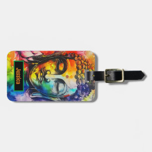 Modern Colourful Buddha Watercolor  Luggage Tag