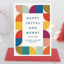Modern Colourful Business Christmas Holiday Card