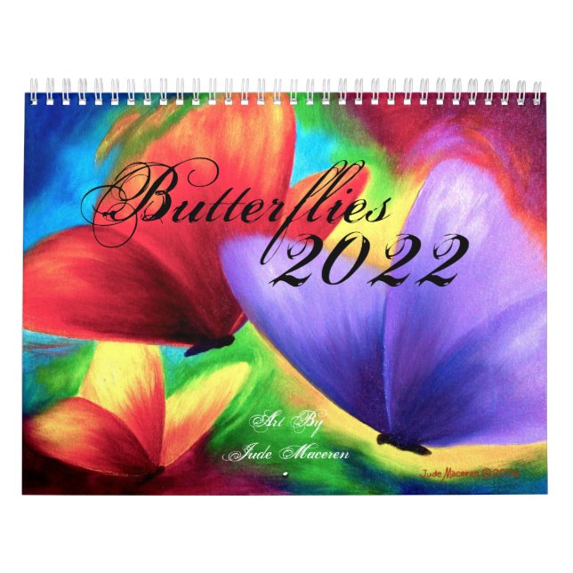 Modern Colourful Butterfly Floral Illustration 202 Calendar (Cover)