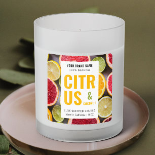Modern Colourful Candle Product Label With Photo