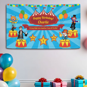 Modern Colourful Cartoon Circus Kids' Party Banner