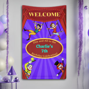 Modern Colourful Cartoon Circus Welcome Banner