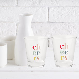 Modern Colourful Cheers   Pastel Colours Shot Glass