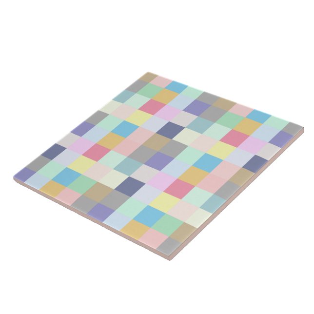 Modern Colourful Chequerboard Ceramic Tile (Side)