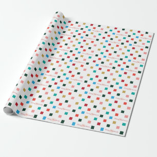 Modern Colourful Chequerboard Retro Wrapping Paper