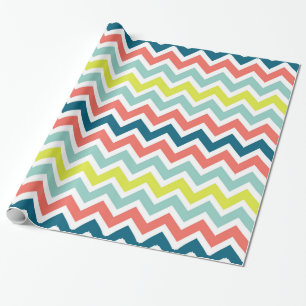 Modern Colourful Chevron Geometric Pattern Wrapping Paper
