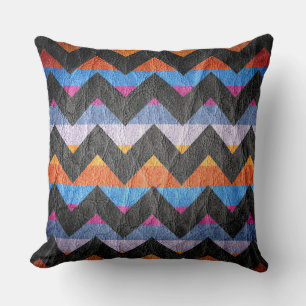 Modern Colourful Chevron Leather #3 Cushion