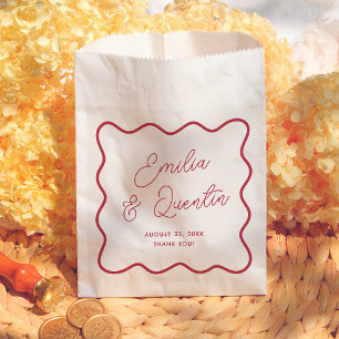 Modern Colourful Chic Wavy Frame Retro Wedding Favour Bag