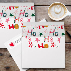 Modern Colourful Christmas Ho Ho Ho Envelope