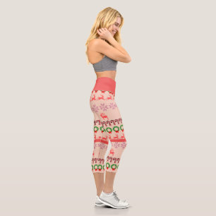 Modern Colourful Christmas Tree Painting Capri Leggings