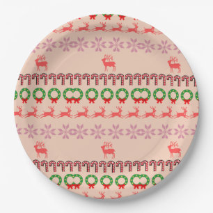 Modern Colourful Christmas Tree Painting Paper Plate