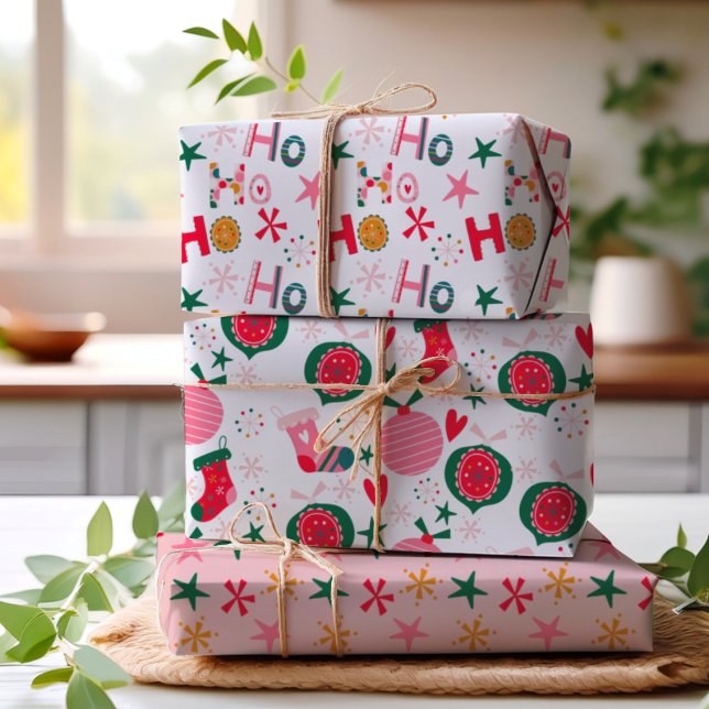 Modern Colourful Christmas  Wrapping Paper Sheet (Creator Uploaded)